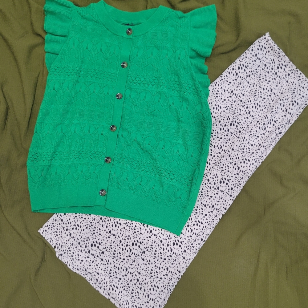 Green Who What Wear Crewneck Sweater Vest